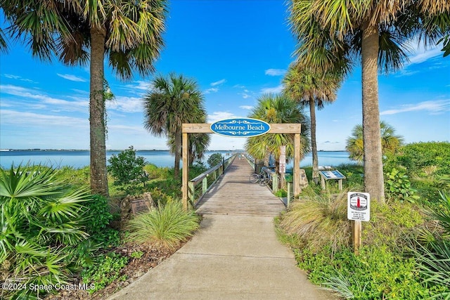 view of community featuring a water view