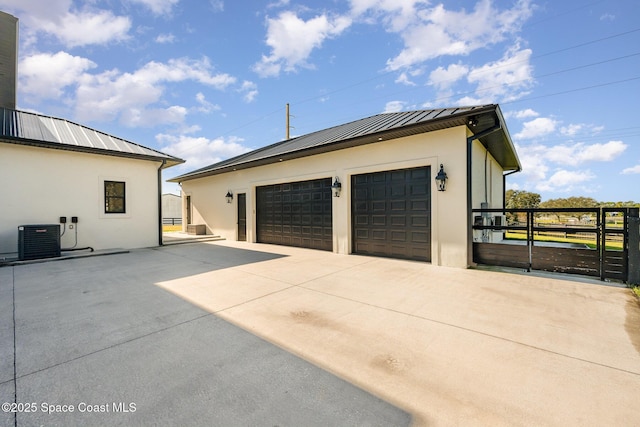 garage featuring central air condition unit