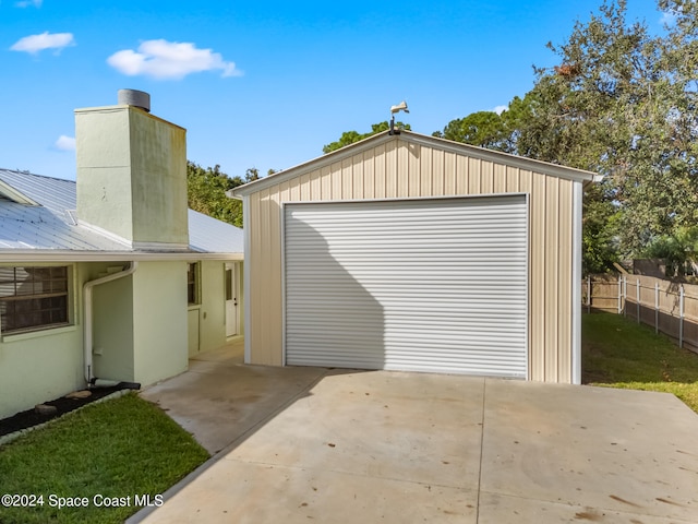 view of garage