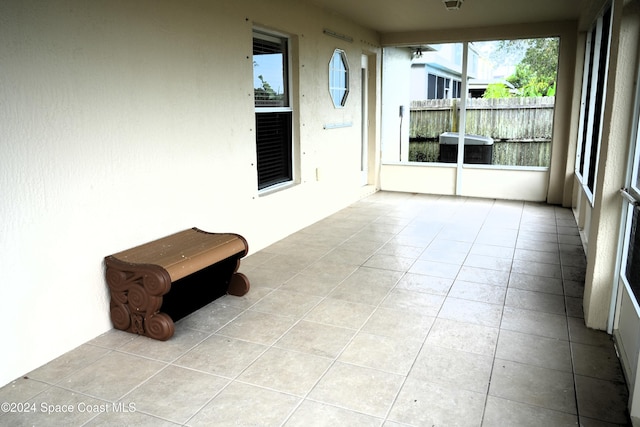 view of unfurnished sunroom