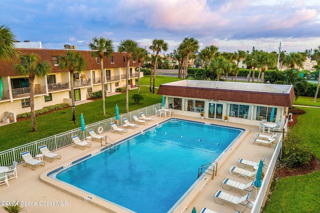 view of pool with a patio