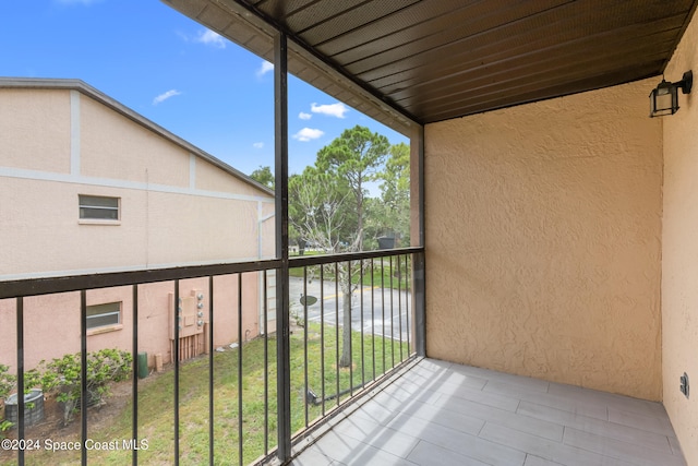 balcony featuring central AC