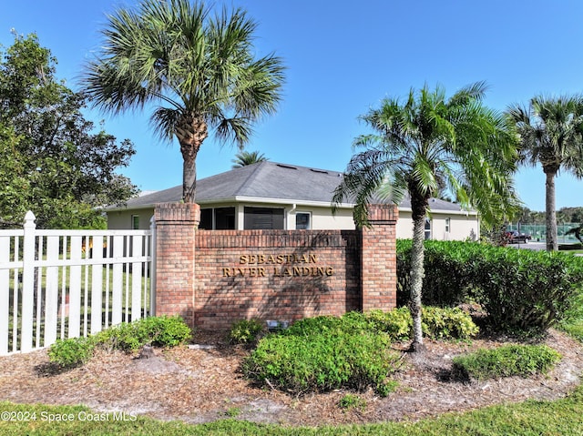 view of community sign