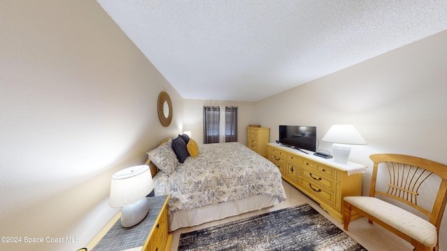 bedroom with a textured ceiling