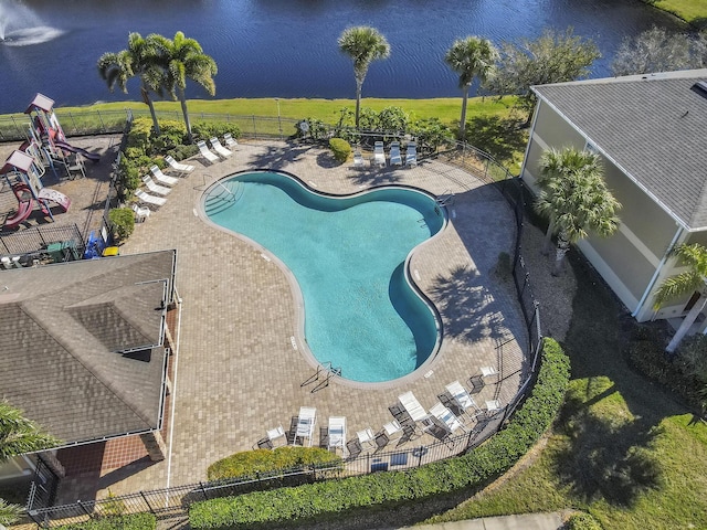 2650 Revolution St Unit 104, Melbourne, FL 32935 - community pool featuring a water view and a patio