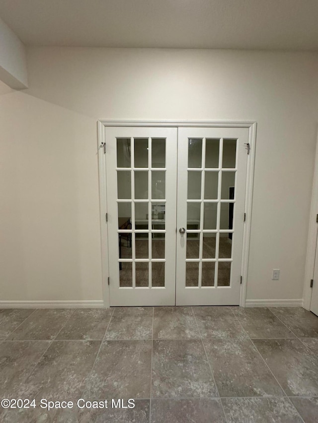 interior details featuring french doors