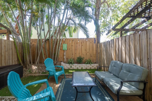 view of patio featuring an outdoor hangout area