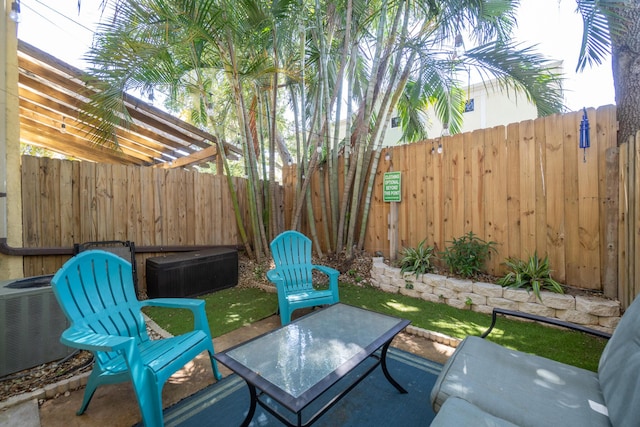 view of patio / terrace with central air condition unit