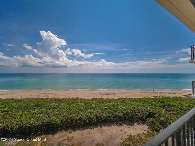 property view of water with a beach view