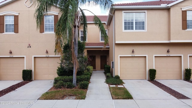 view of property featuring a garage