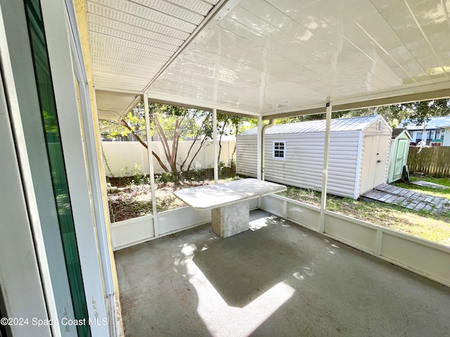 view of unfurnished sunroom