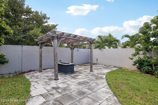 view of patio / terrace featuring a pergola