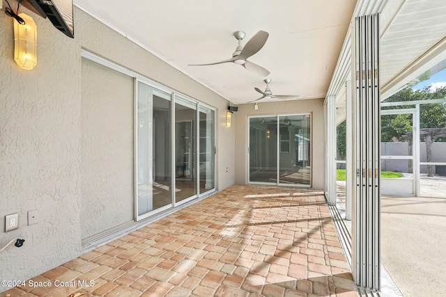 view of patio / terrace with ceiling fan