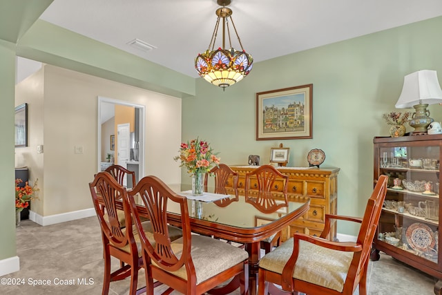 view of dining room