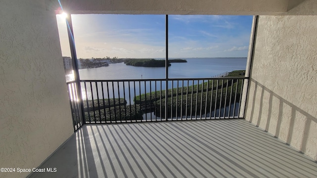 balcony with a water view