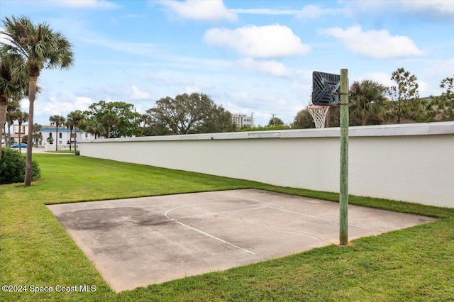 view of patio with basketball court