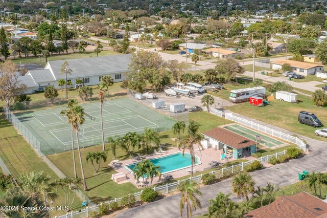 204 Queens Ct, Satellite Beach, FL 32937 - bird's eye view of a pool area