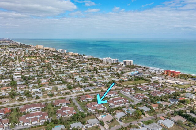 204 Queens Ct, Satellite Beach, FL 32937 - aerial overview of property's location featuring a large body of water and nearby suburban area