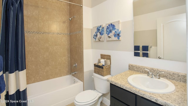 542 Acacia Ave, Sebastian, FL 32958 - bathroom with vanity, shower / bath combination with curtain, and toilet