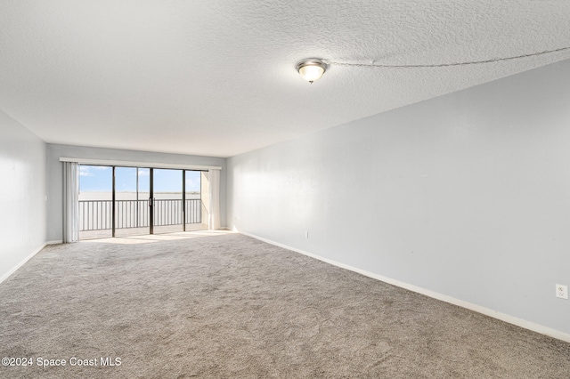 empty room featuring carpet flooring and a textured ceiling