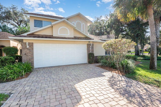 view of property with a garage