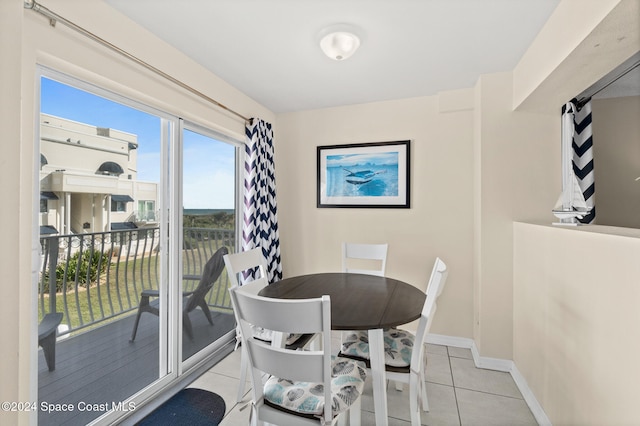 view of tiled dining space