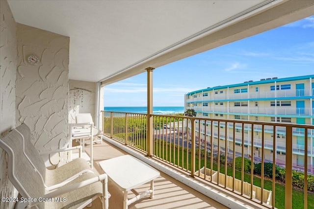 balcony with a water view