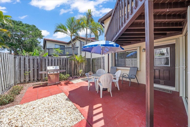 view of patio featuring area for grilling