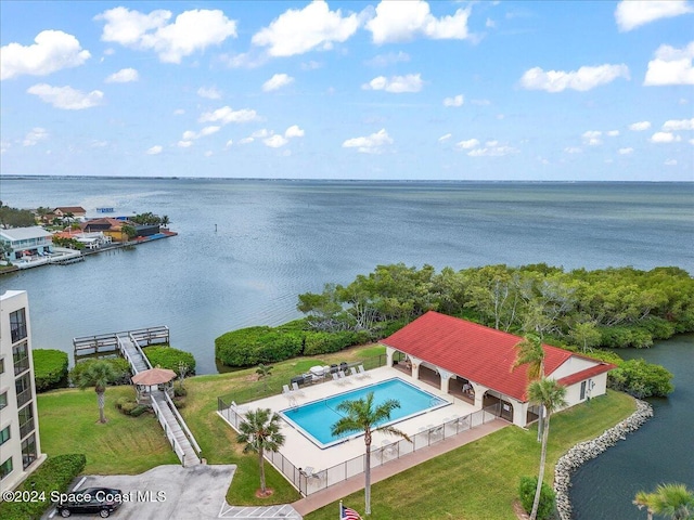 5800 N Banana River Blvd Unit 134, Cape Canaveral, FL 32920 - birds eye view of property featuring a water view