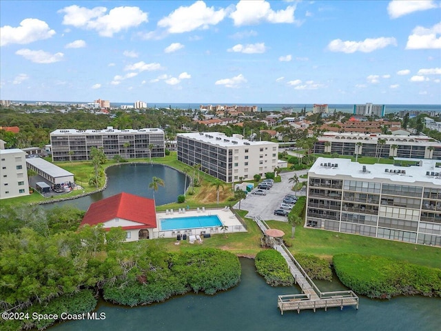 5800 N Banana River Blvd Unit 134, Cape Canaveral, FL 32920 - birds eye view of property with a water view and a city view