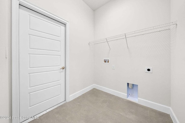 laundry area featuring washer hookup and electric dryer hookup