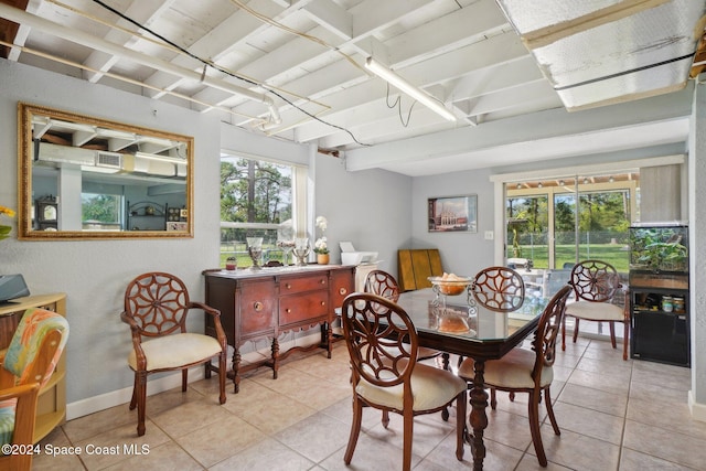 view of tiled dining room