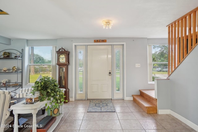 view of tiled foyer