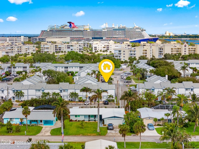 aerial view with a city view