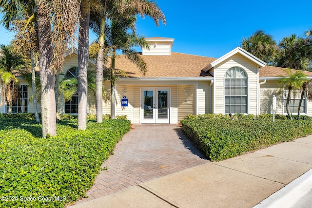 view of front of property with french doors