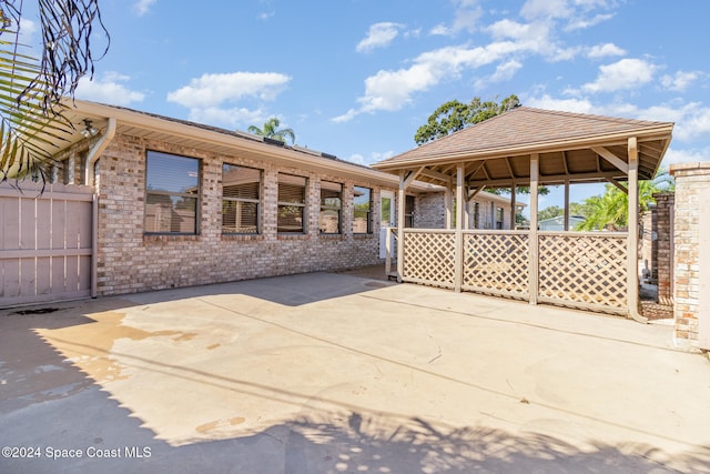 view of patio featuring a gazebo