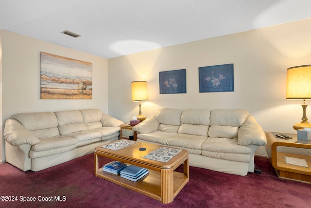 living room with carpet floors