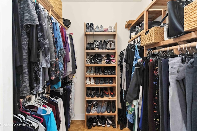 spacious closet featuring carpet