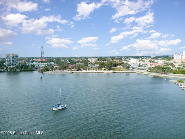 property view of water featuring a view of city