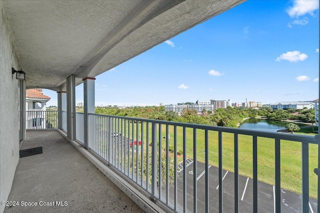 balcony with a water view