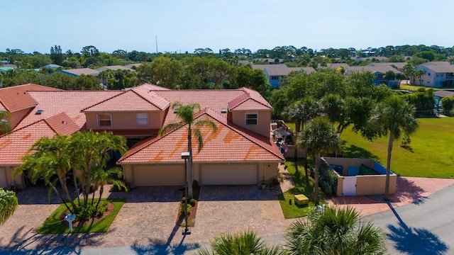 aerial view of residential area