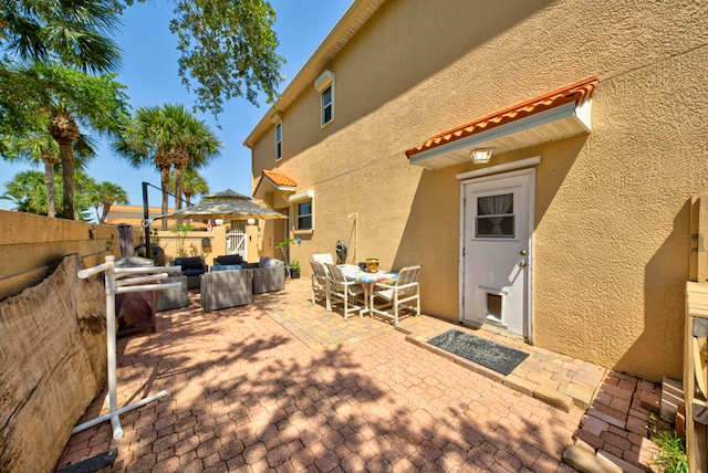 view of patio / terrace with an outdoor living space