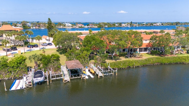 drone / aerial view of a large body of water