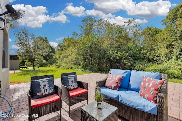 view of patio with outdoor lounge area