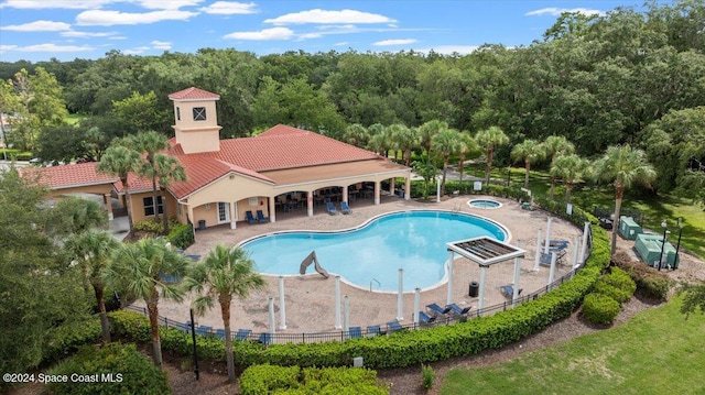 view of pool with a patio