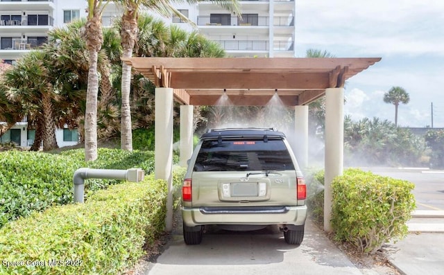 view of car parking with a carport