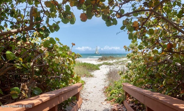 water view with a view of the beach