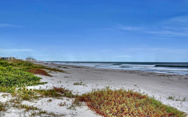 property view of water featuring a beach view