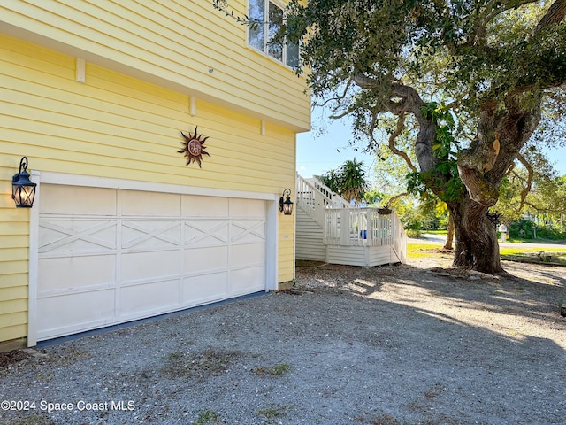 view of garage