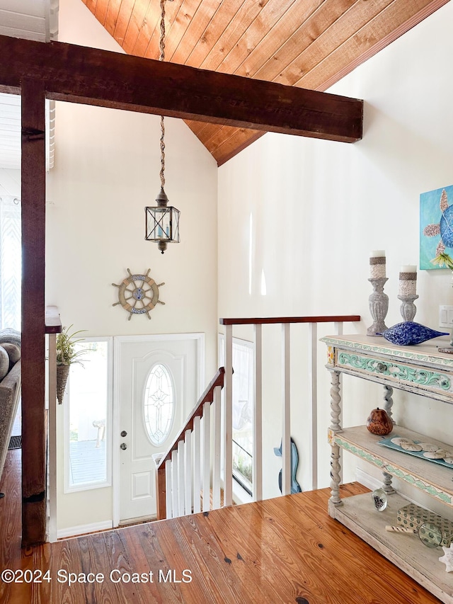 5875 Riverside Dr, Melbourne Beach, FL 32951 - entrance foyer with wooden ceiling